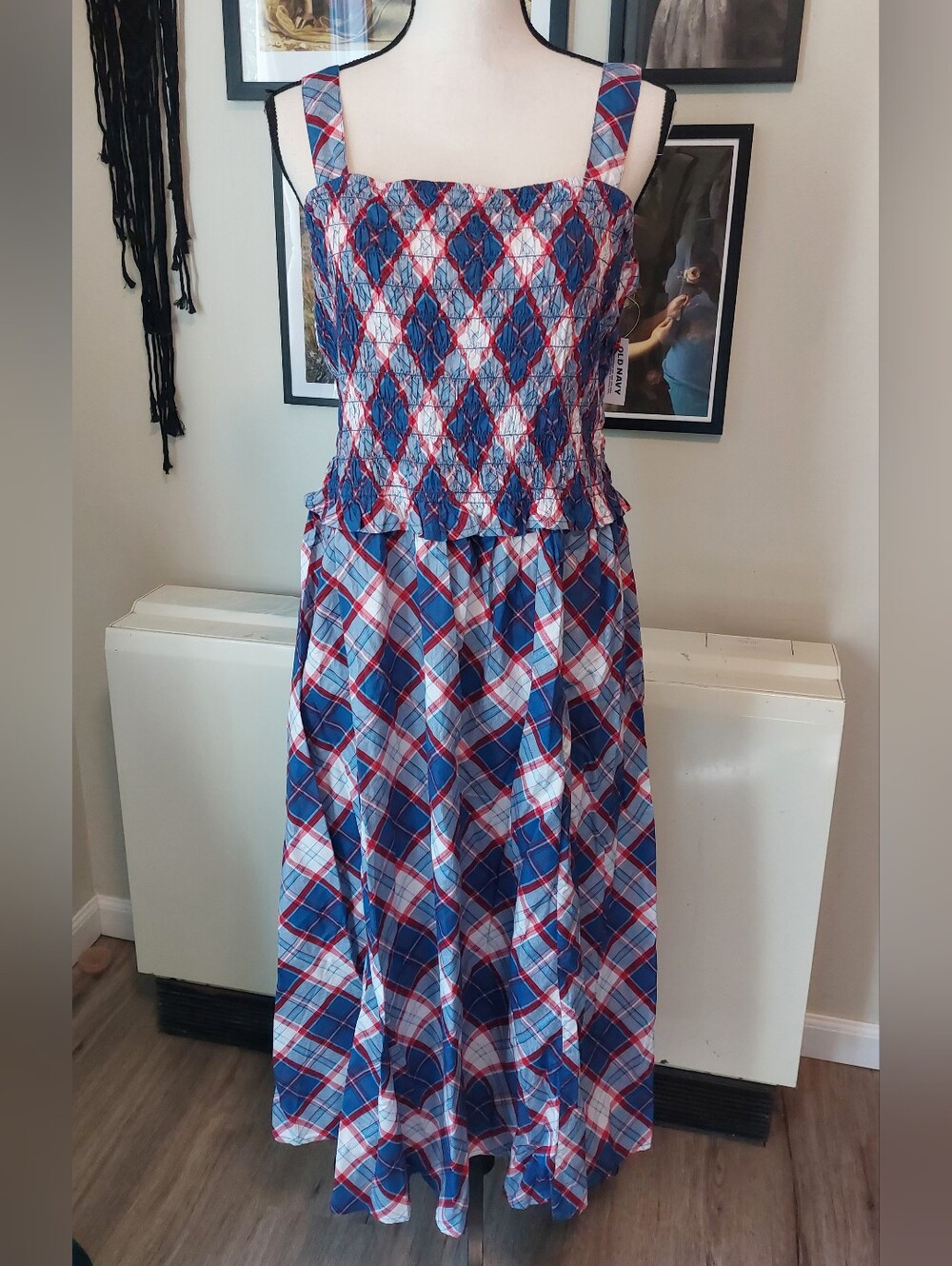 NWT Blue/Red/White Plaid Dress